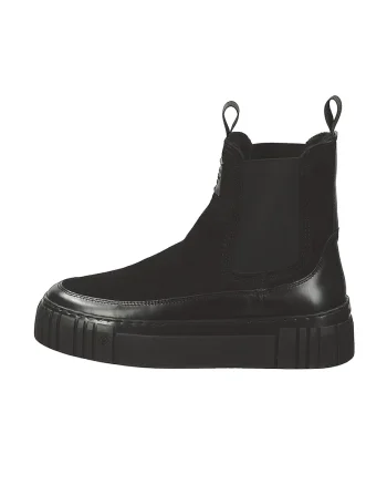 Ghete Chelsea de piele intoarsa si piele, Negru