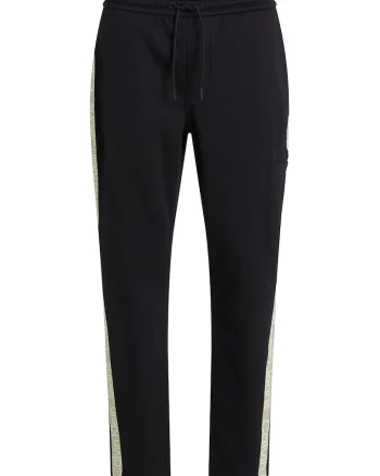 Pantaloni sport relaxed fit cu benzi laterale cu logo, Negru