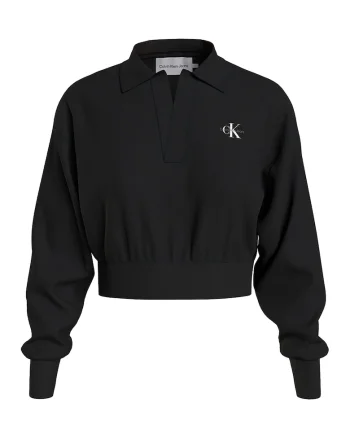 Bluza sport crop cuu maneci cazute, Negru