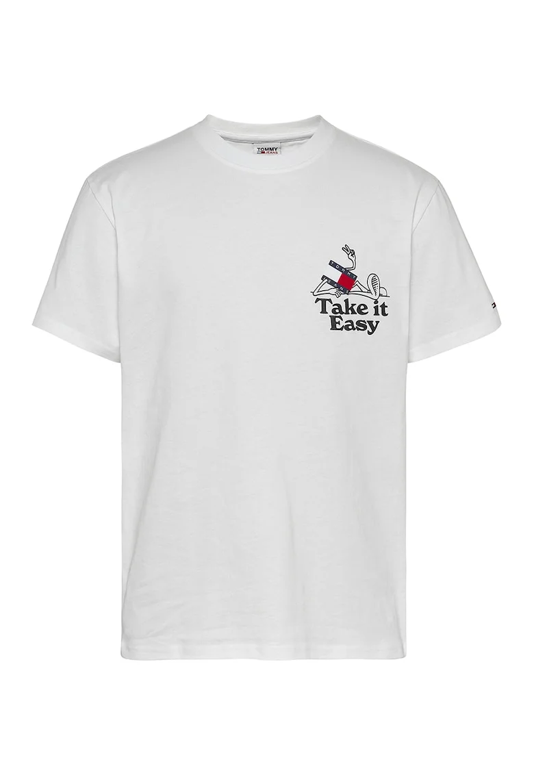 Tricou cu imprimeu logo, Alb