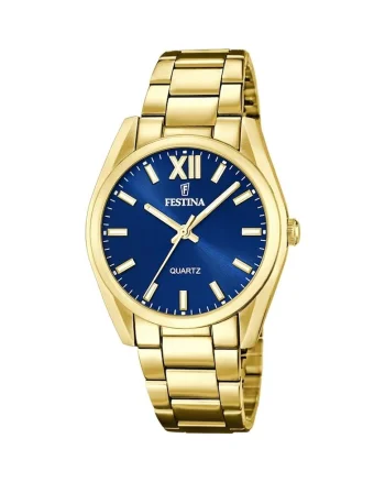 Ceas dama  Quartz Auriu, Albastru