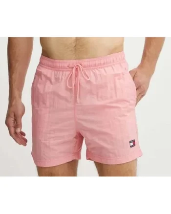 Pantaloni scurți de baie texturati, Roz somon