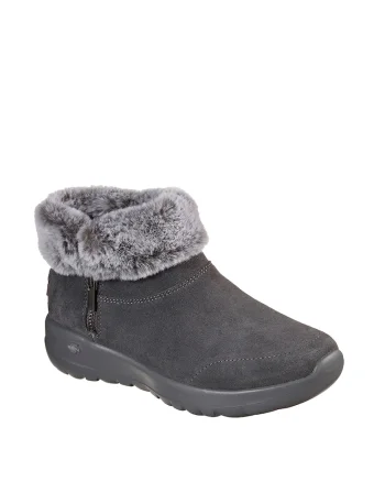 Ghete de piele intoarsa cu garnitura de blana sintetica On The Go Joy