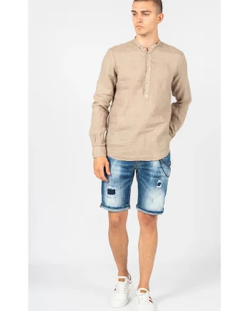 Bluza uni cu fenta cu nasturi,
