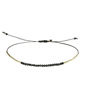 Bratara ajustabila din aur filat de 14K/20, Auriu/Negru