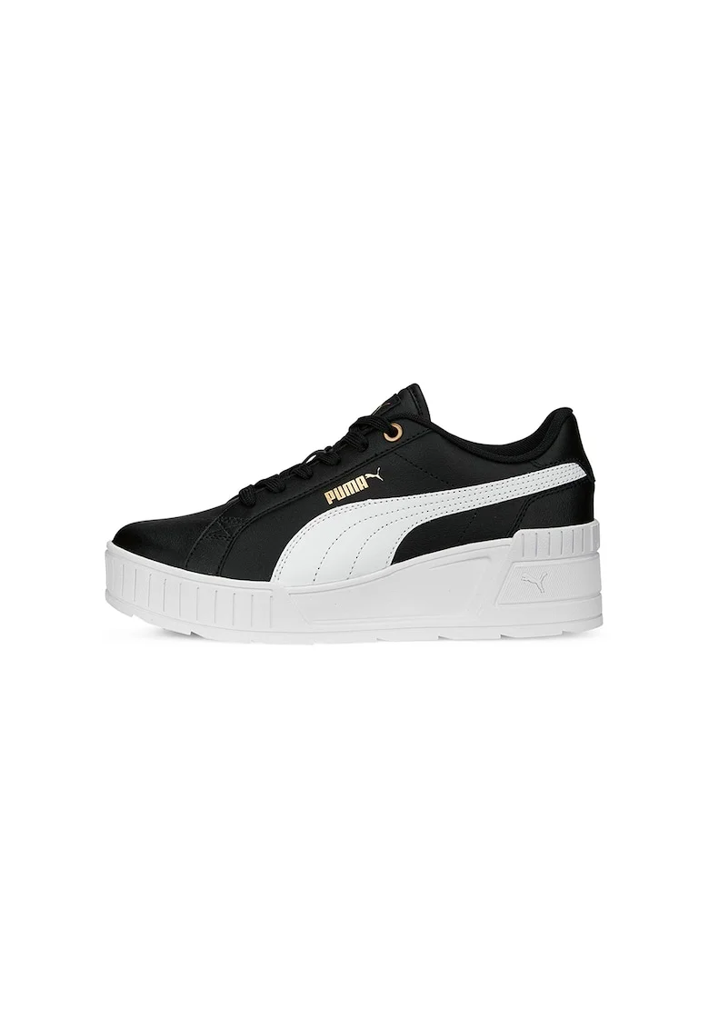 Pantofi sport cu talpa wedge Karmen, Negru stins/Alb optic
