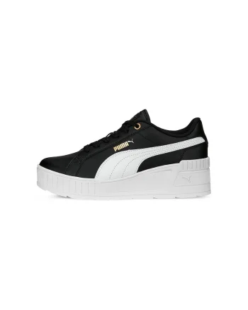 Pantofi sport cu talpa wedge Karmen, Negru stins/Alb optic