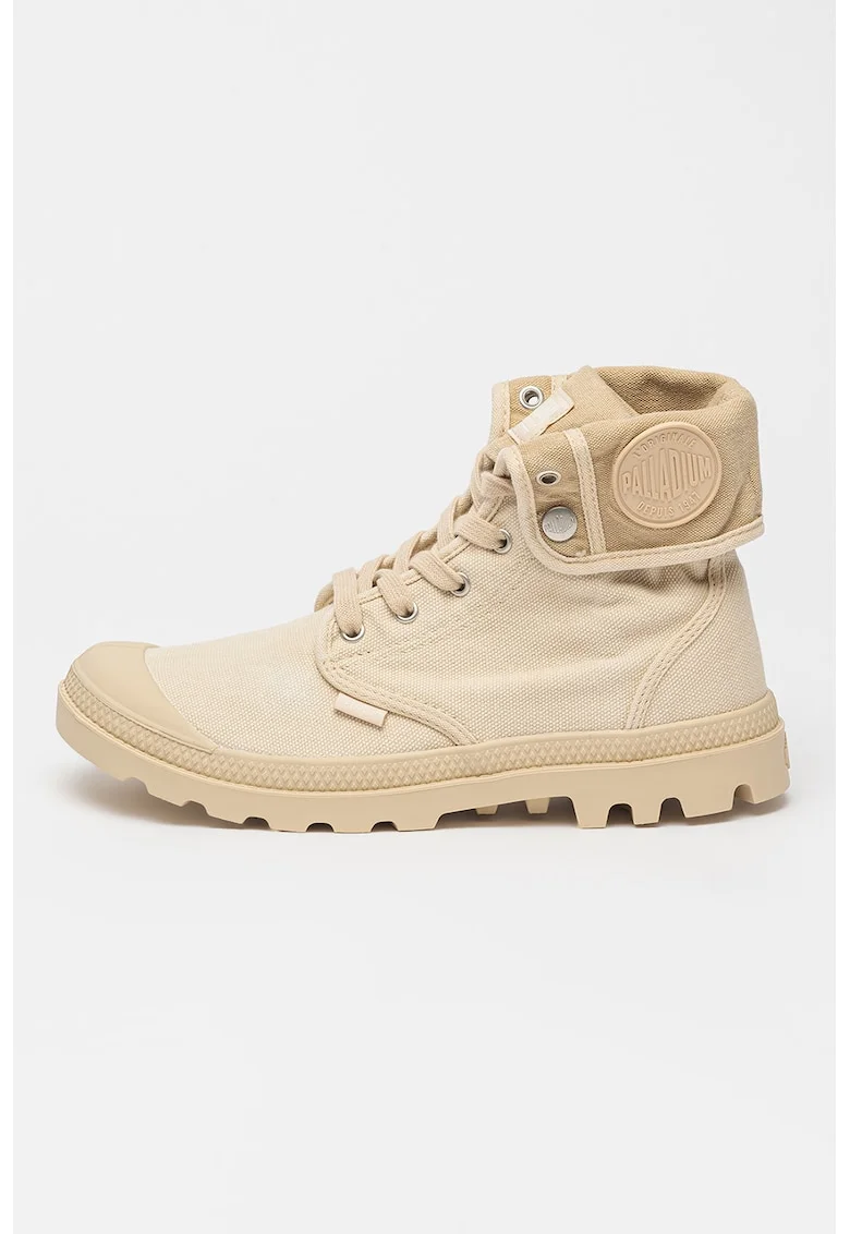 Tenisi hi-top cu varf cu pelicula de cauciuc Baggy, Bej deschis