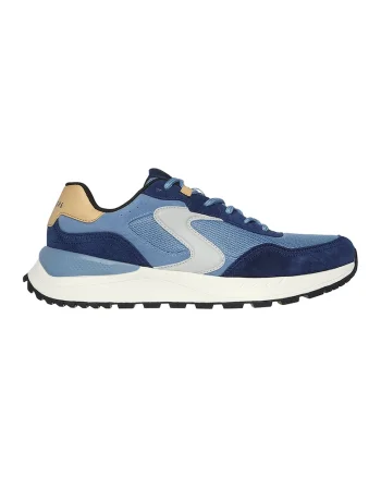 Pantofi sport de piele intoarsa cu insertii de plasa, Albastru deschis/Albastru
