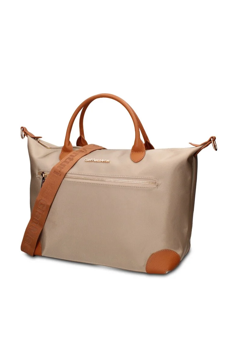 Geanta shopper din piele ecologica Elowen Prime, Bej