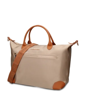 Geanta shopper din piele ecologica Elowen Prime, Bej