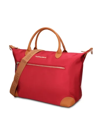Geanta shopper din piele ecologica Elowen Prime, Rosu