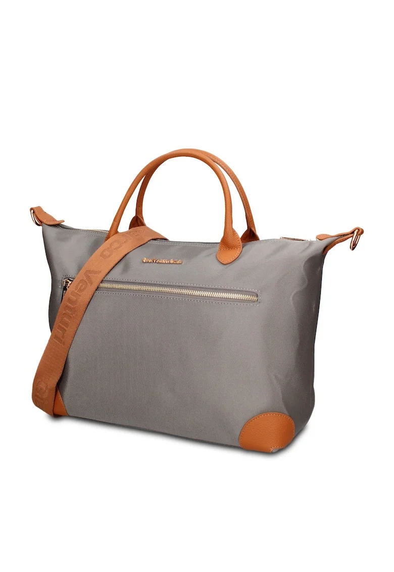 Geanta shopper din piele ecologica Elowen Prime, Gri