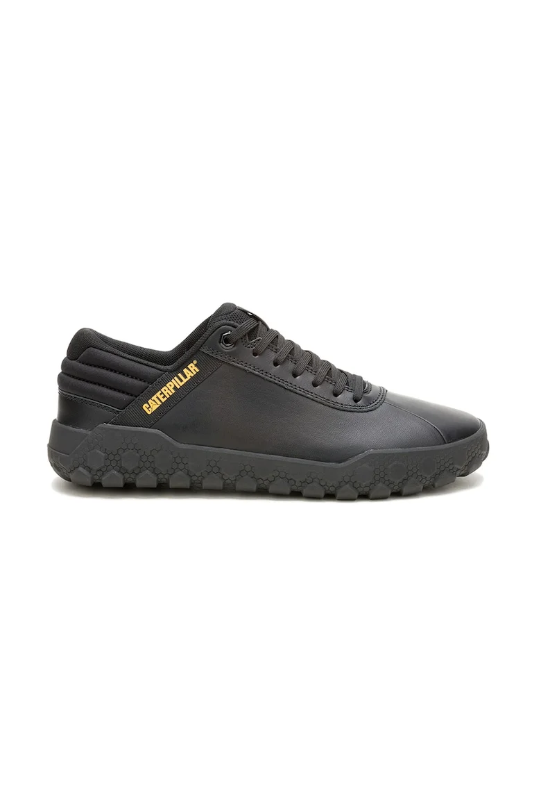 Pantofi sport de piele cu logo, Galben/Negru stins