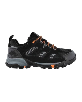 Pantofi sport cu insertii din piele intoarsa si piele ecologica, Negru/Gri