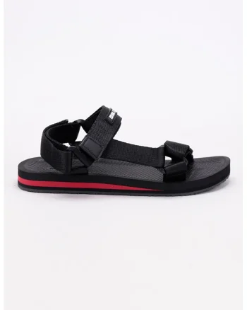 Sandale de material textil cu velcro, Negru