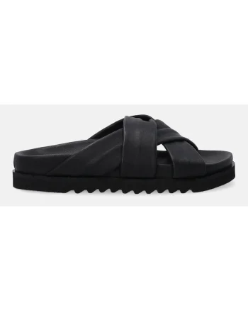 Papuci din piele cu talpa flatform