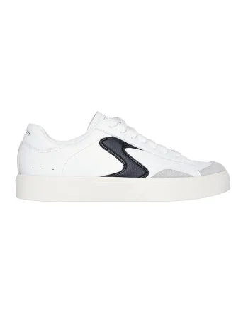 Pantogi sport din piele ecologica Eden, Alb/Negru