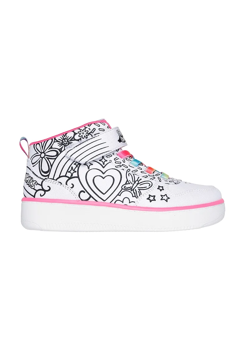 Pantofi sport mid-cut cu model Sport Court 92, Alb/Negru/Roz