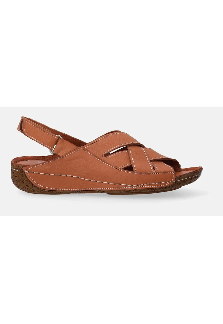 Sandale de piele cu talpa wedge