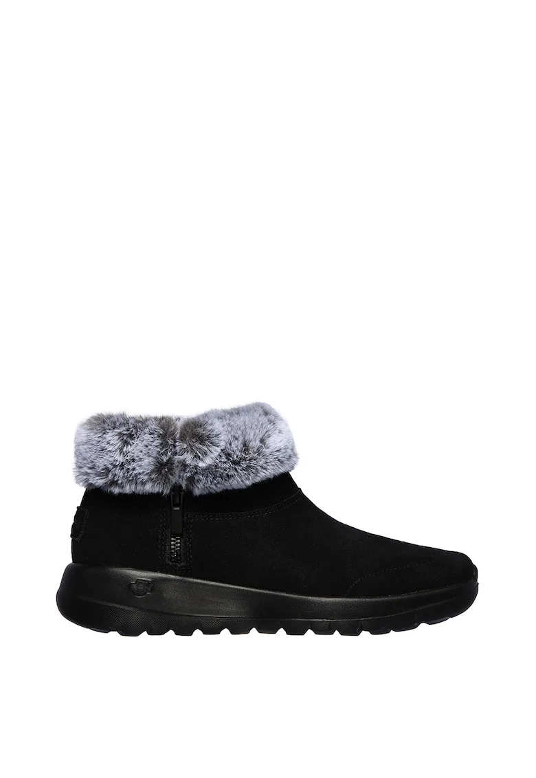 Ghete de piele intoarsa cu garnitura de blana sintetica On The Go Joy