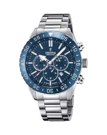 Ceas Barbati  Ceramic Chrono F20578/1 1715499961, Culoare argintie