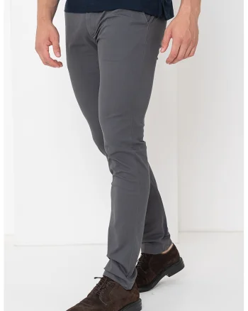Pantaloni chino slim fit Bleeker, Gri inchis