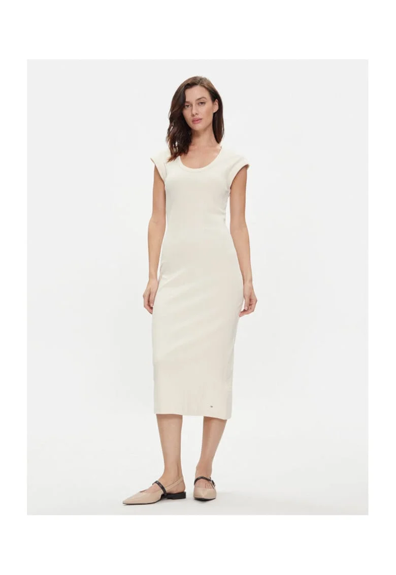 Rochie de vara Dama,  Bej, bumbac si elastan
