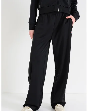 Pantaloni drepti de trening cu logo, Alb/Negru