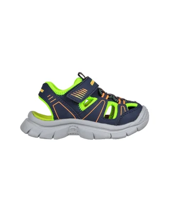 Sandale cu inchidere velcro si decupaje, Bleumarin