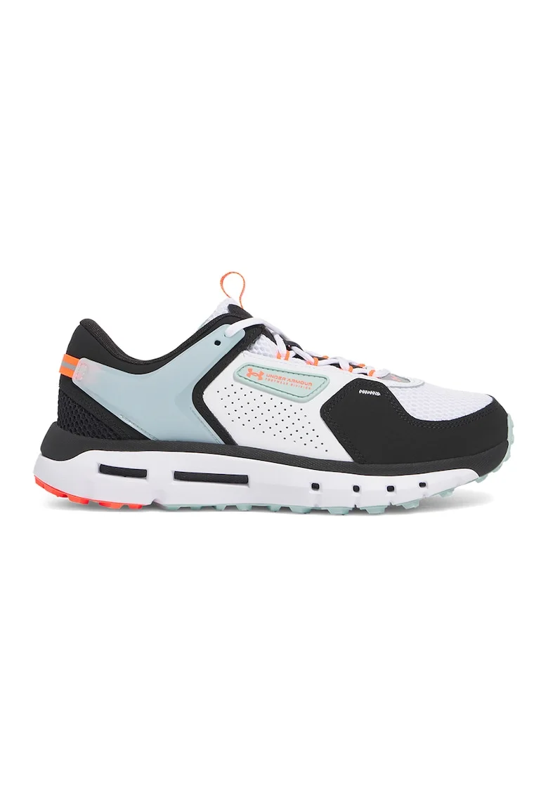 Pantofi sport cu insertii de piele Summit Trek, Alb/Negru