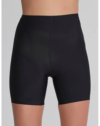 Colanti scurti fara cusaturi cu model uni si efect modelator, Negru