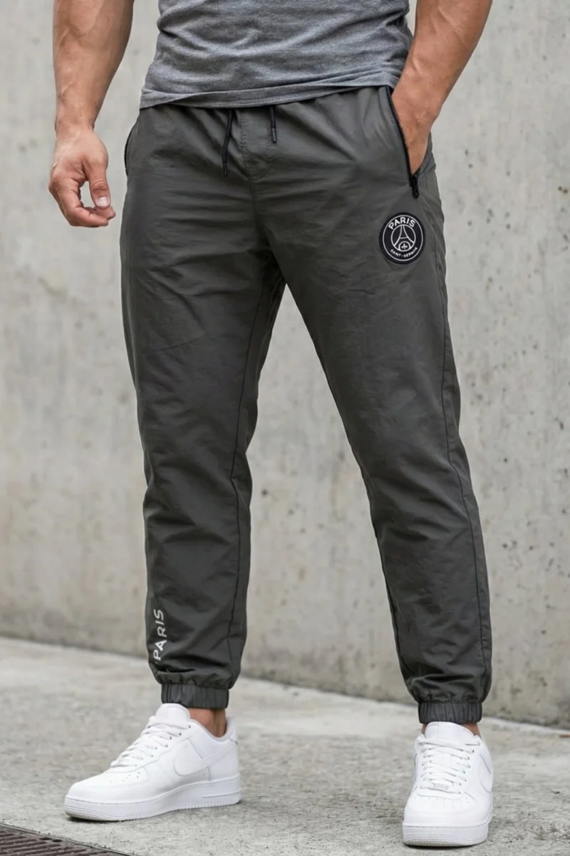 Pantaloni fas Jogger Sport Gri Model Paris  Buzunare  Fermoar 7795
