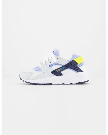 Pantofi sport colorblock Huarache Run, Alb/Albastru azur