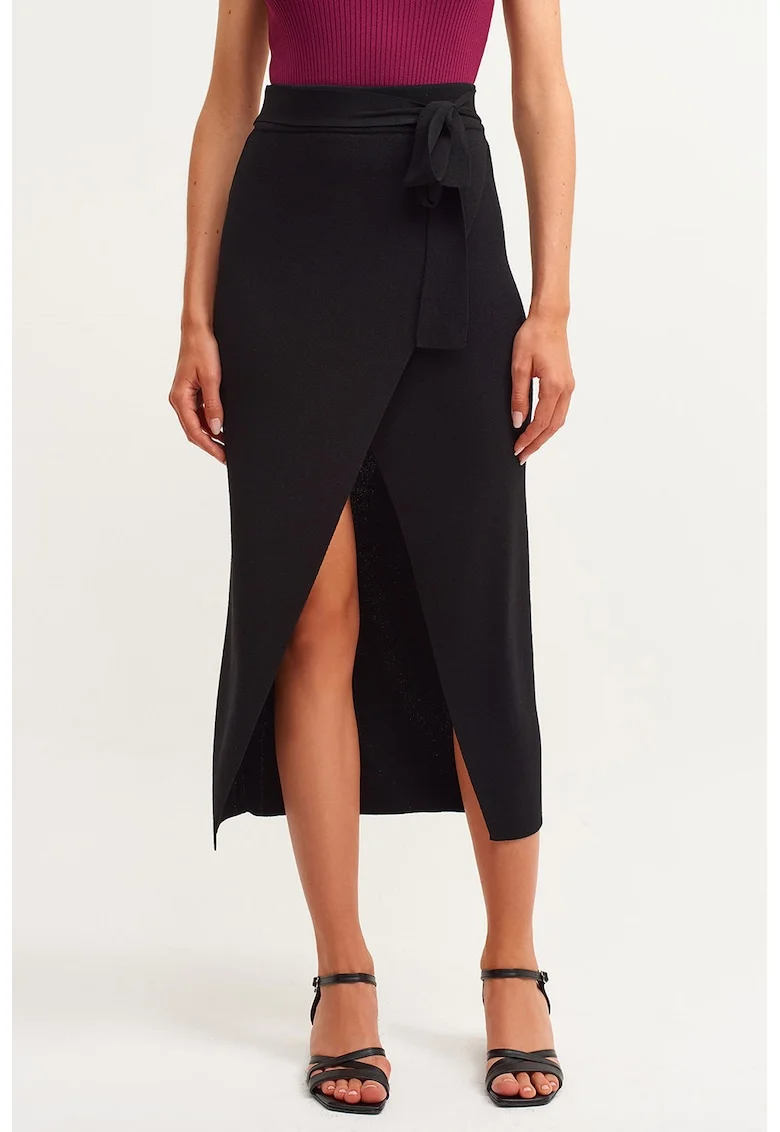 Fusta midi petrecuta, Negru