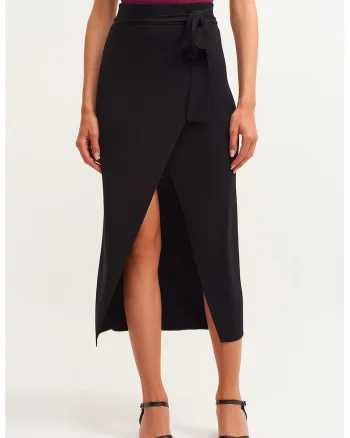 Fusta midi petrecuta, Negru
