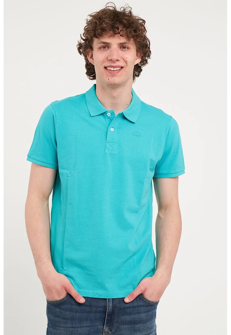 Tricou polo de bumbac din pique, Turcoaz