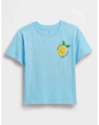 Tricou cu imprimeu cu fructe, Verde/Galben/Albastru