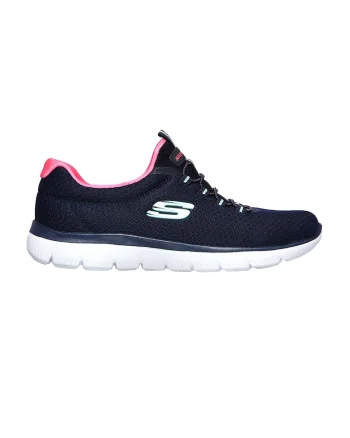 Pantofi sport de plasa cu logo Summits, Roz aprins/Bleumarin