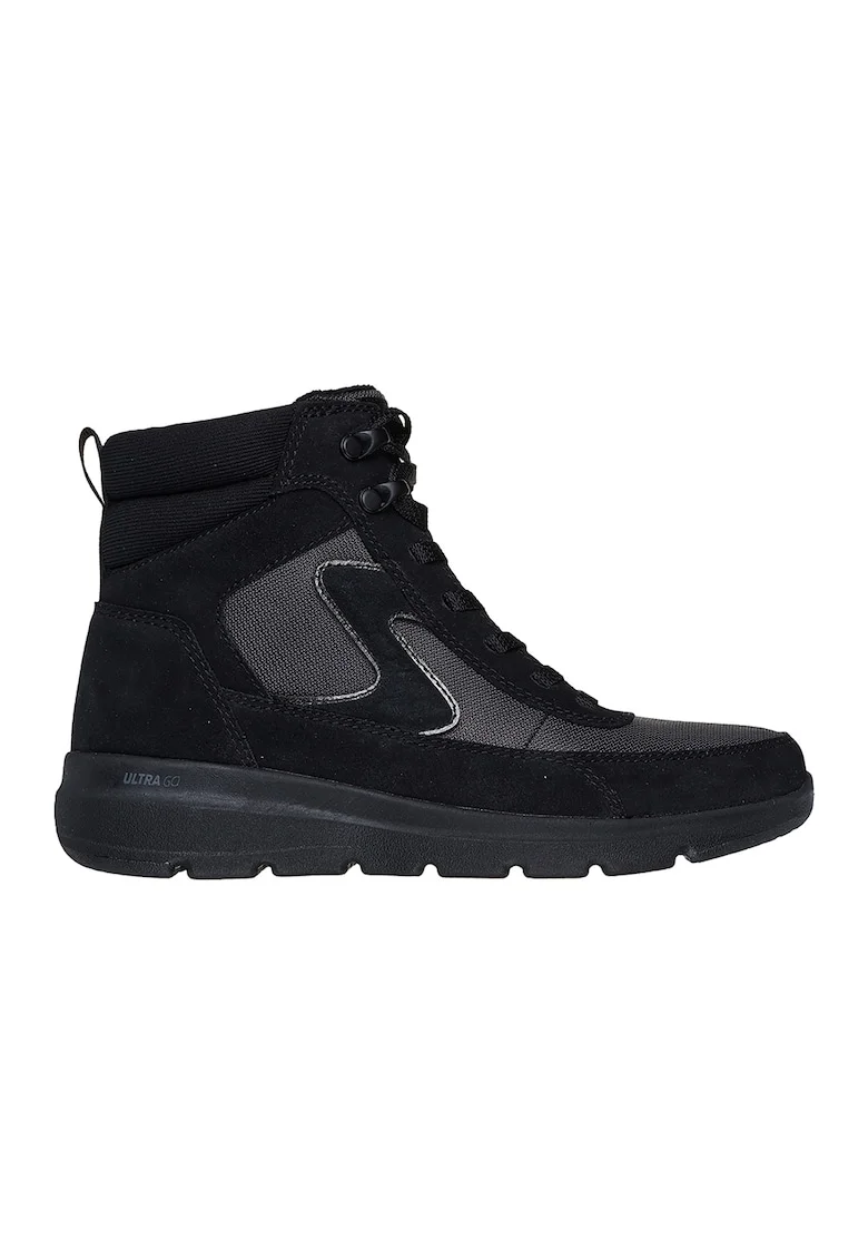 Ghete inalte de piele intoarsa On-The-Go, Negru/Gri inchis