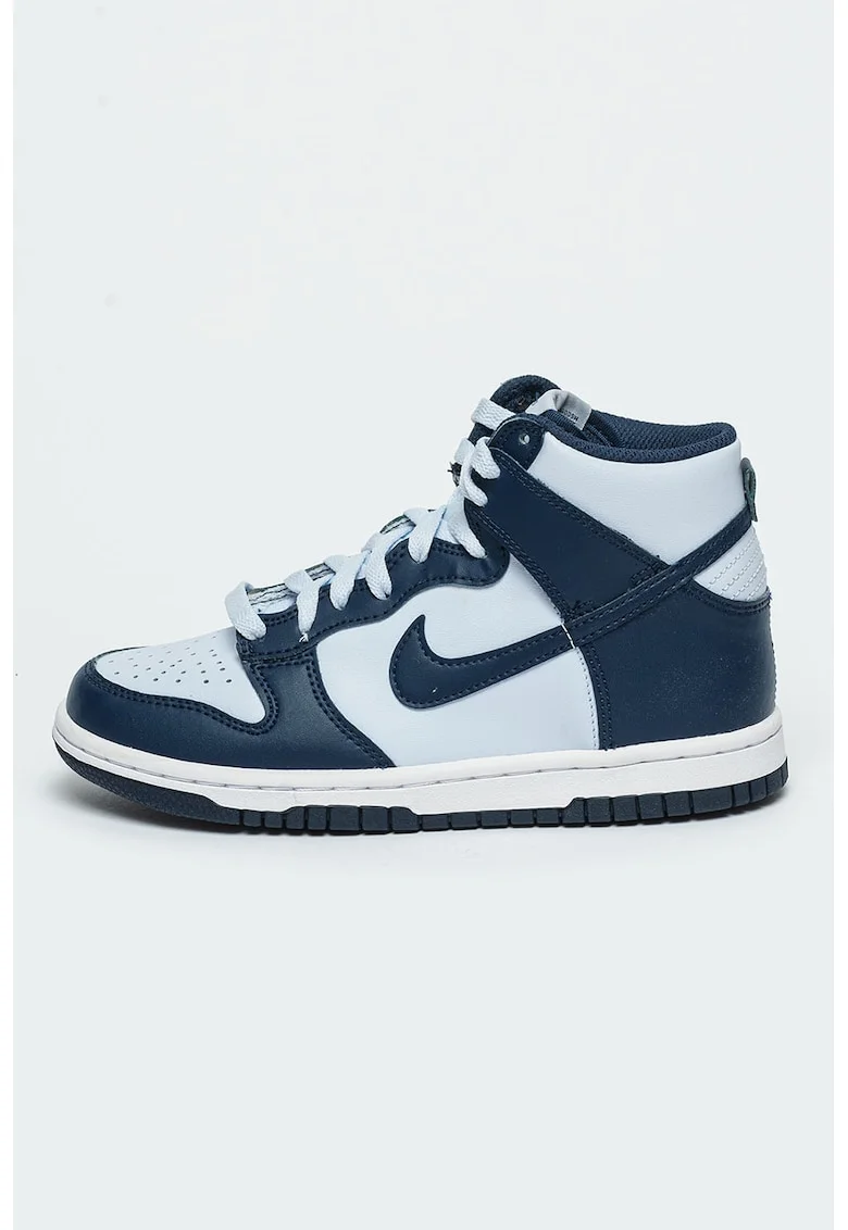 Pantofi sport high-top din piele Dunk, Albastru glaciar/Bleumarin