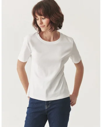 Tricou din bumbac cu decolteu rotund, Alb