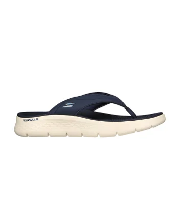 Papuci flip-flop cu detalii cu logo Go Walk Flex Vallejo, Bleumarin