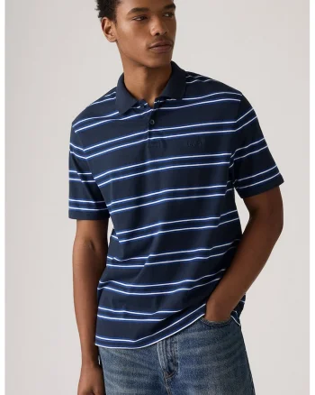 Tricou polo de bumbac, Alb/Albastru indigo/Bleumarin