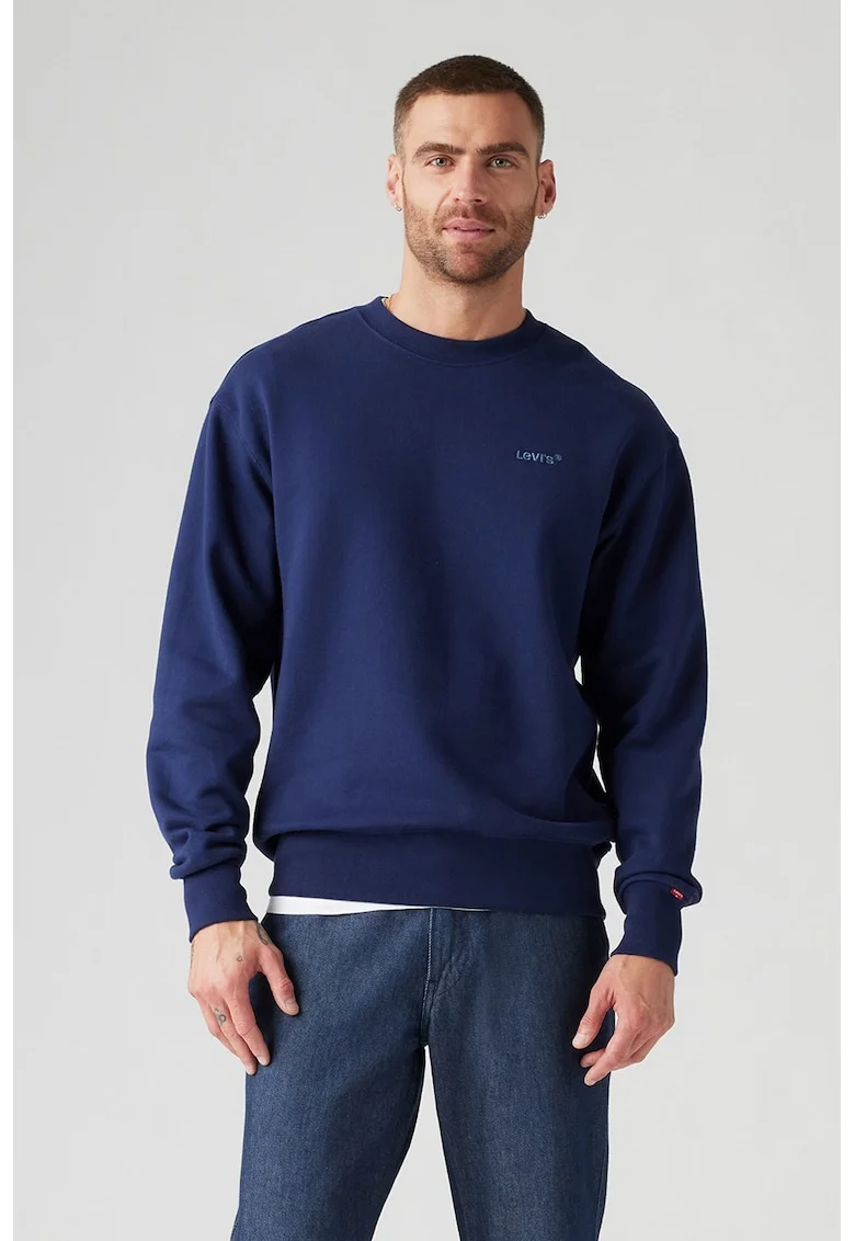 Bluza de trening din amestec de bumbac, Albastru/Bleumarin