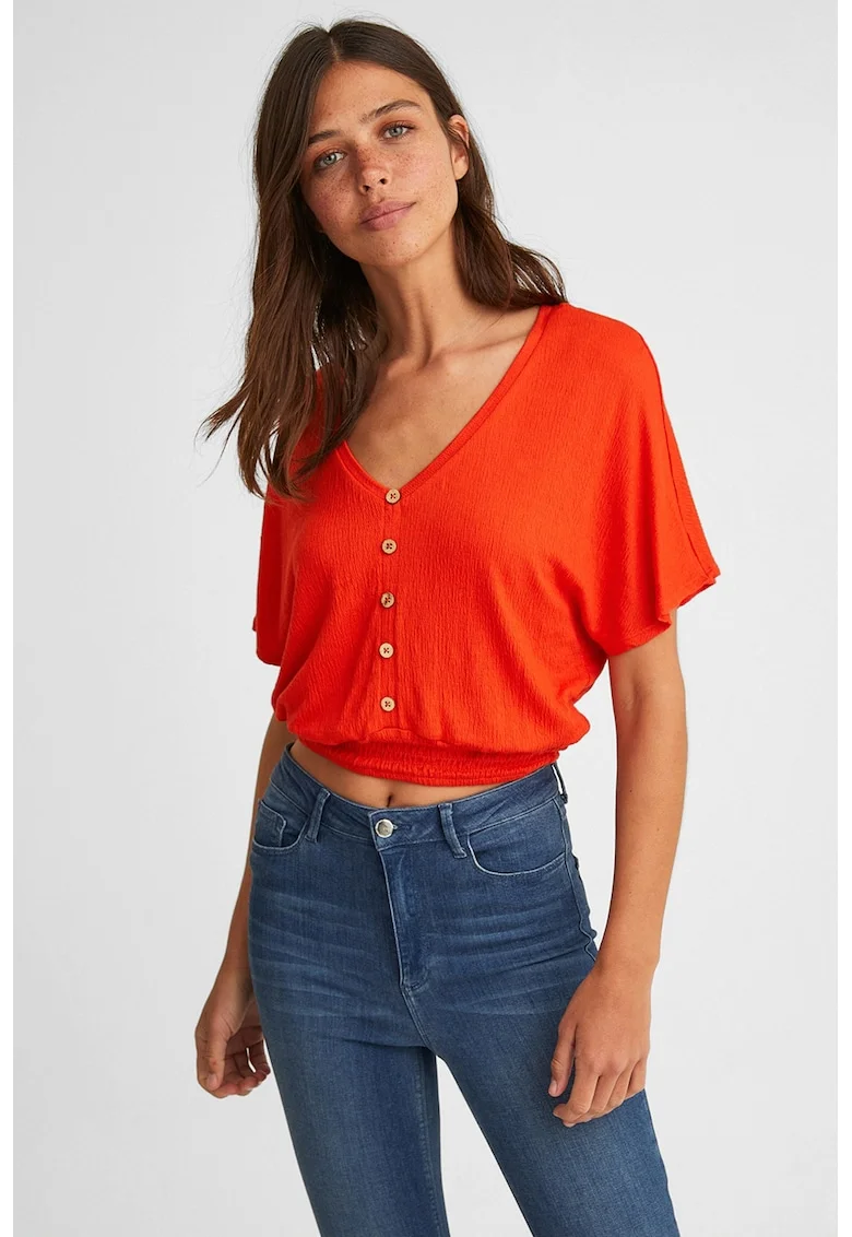 Bluza crop lejera, Caramiziu