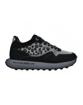 Pantofi sport cu garnituri de piele intoarsa, Negru/Gri