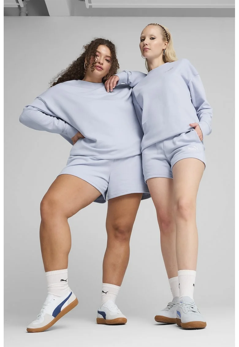 Pantaloni scurti cu talie elastica, Albastru glaciar