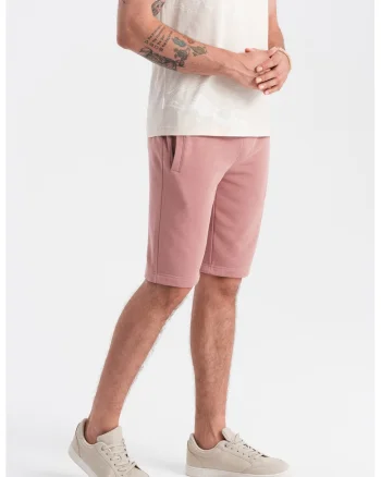 Pantaloni scurti de bumbac cu talie ajustabila, Roz