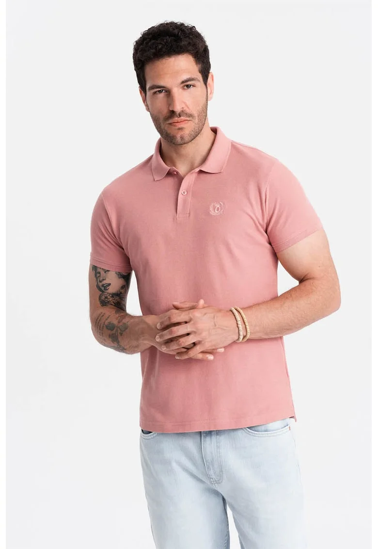 Tricou polo cu model uni, Roz